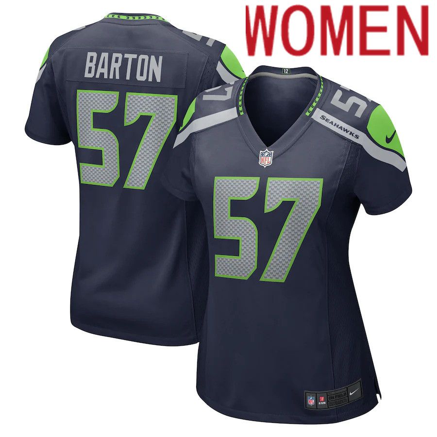 Women Seattle Seahawks #57 Cody Barton Nike College Navy Game NFL Jersey